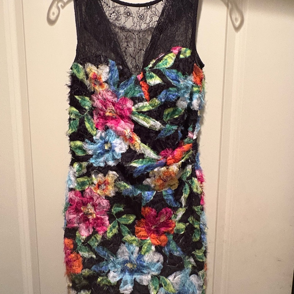 Aidan Mattox Lace & Floral Cocktail Dress - Size 0